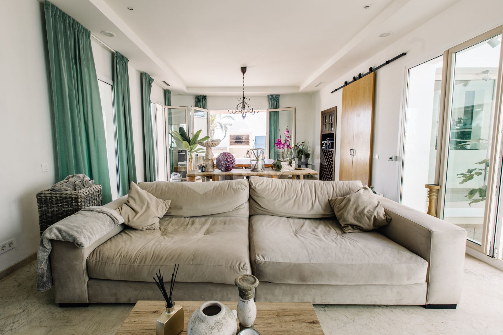 Elegant Andalusian-Style Villa Frontline to La Resina Golf with Heated Pool & Garden Oasis