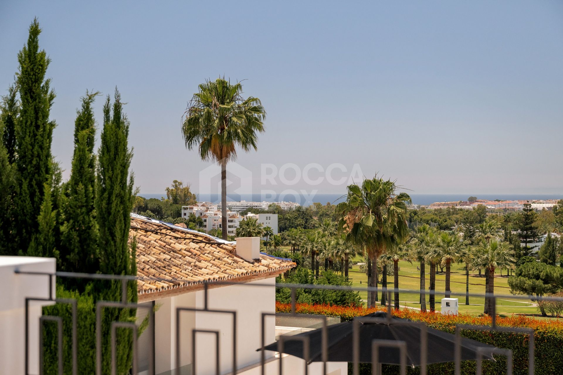 Elegant Sunlit Villa with Panoramic Sea & Golf Views, Outdoor Kitchen, and Luxury Interiors