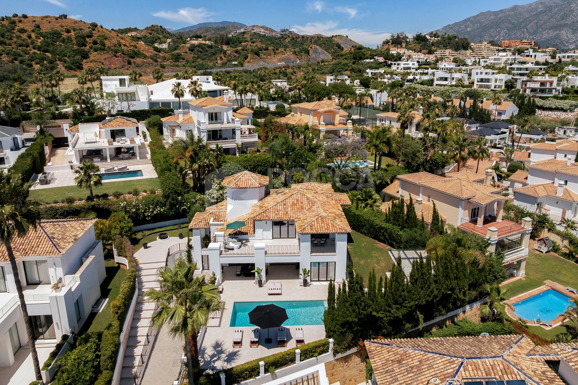 Elegant Sunlit Villa with Panoramic Sea & Golf Views, Outdoor Kitchen, and Luxury Interiors