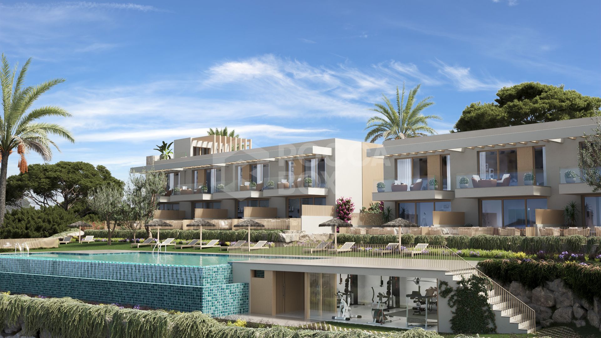 Modern Mediterranean Townhouse with Panoramic Sea Views and Rooftop Terrace