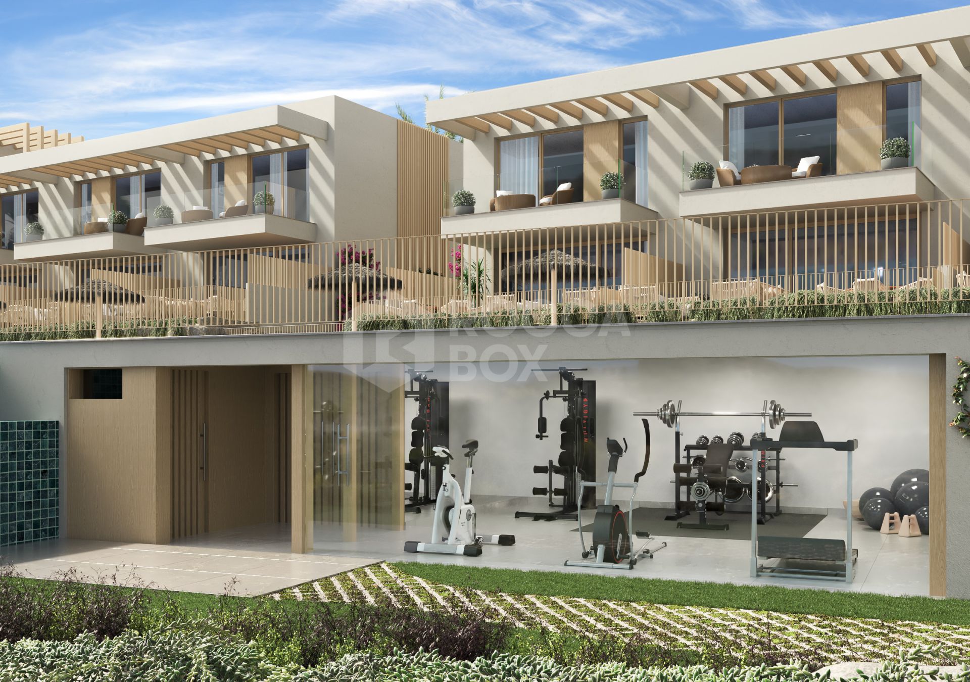 Modern Mediterranean Townhouse with Panoramic Sea Views and Rooftop Terrace