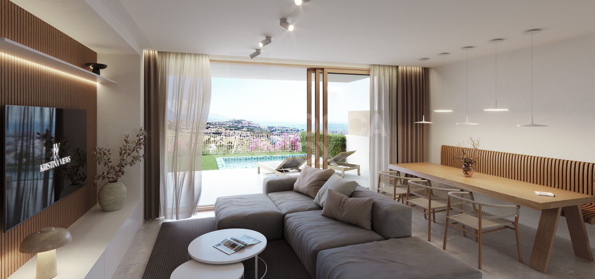Modern Mediterranean Townhouse with Panoramic Sea Views and Rooftop Terrace