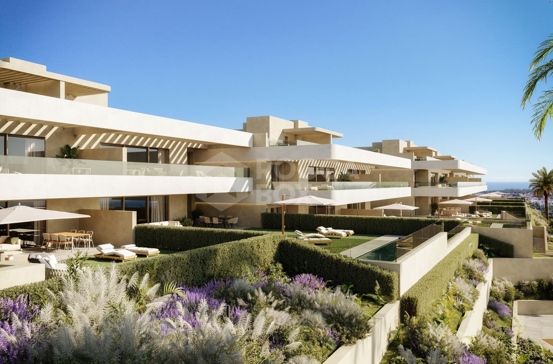 Contemporary Two-Bedroom Apartment with Expansive Terrace and Sea Views