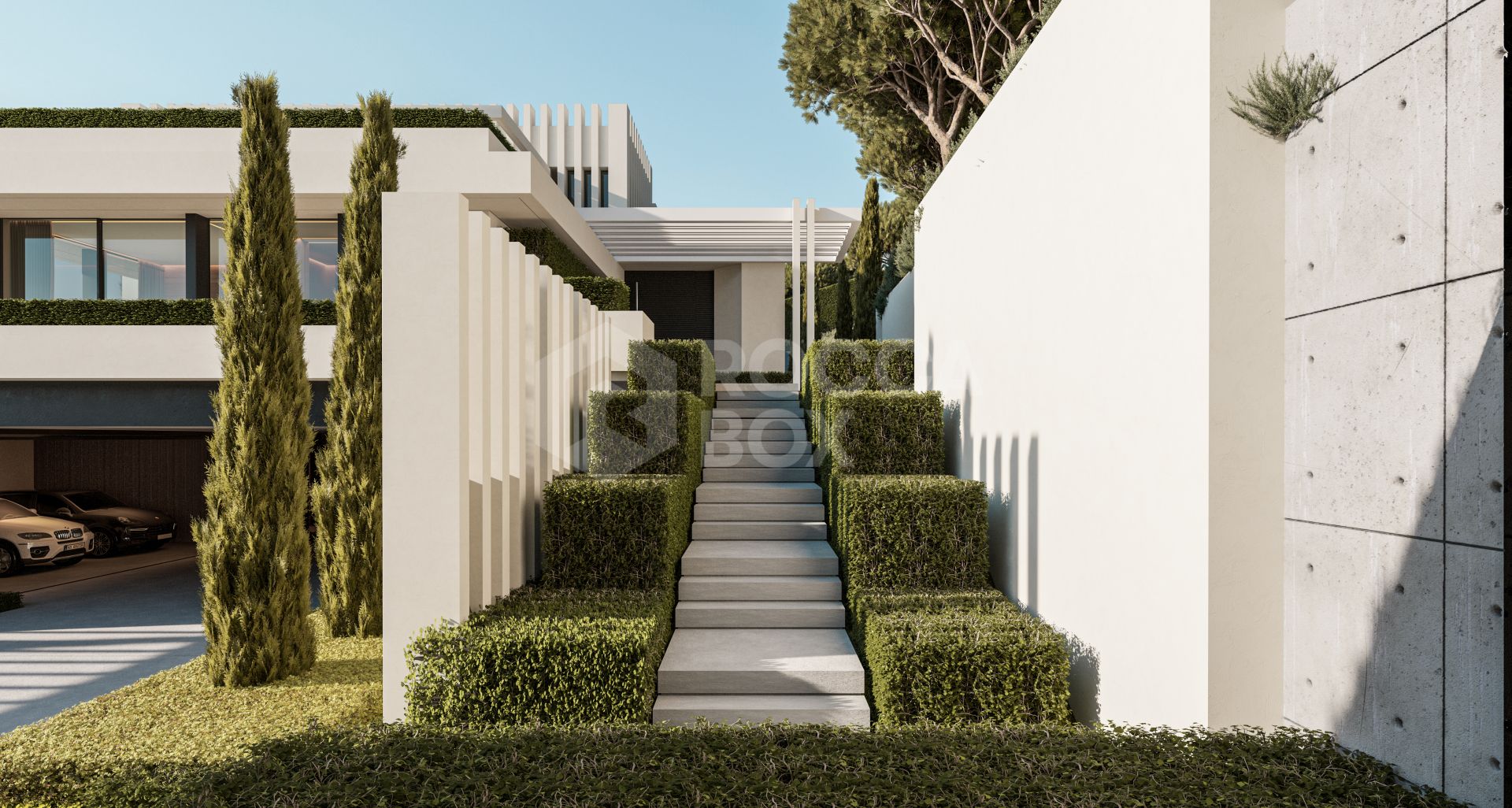 Contemporary Hillside Villa with Panoramic Sea Views