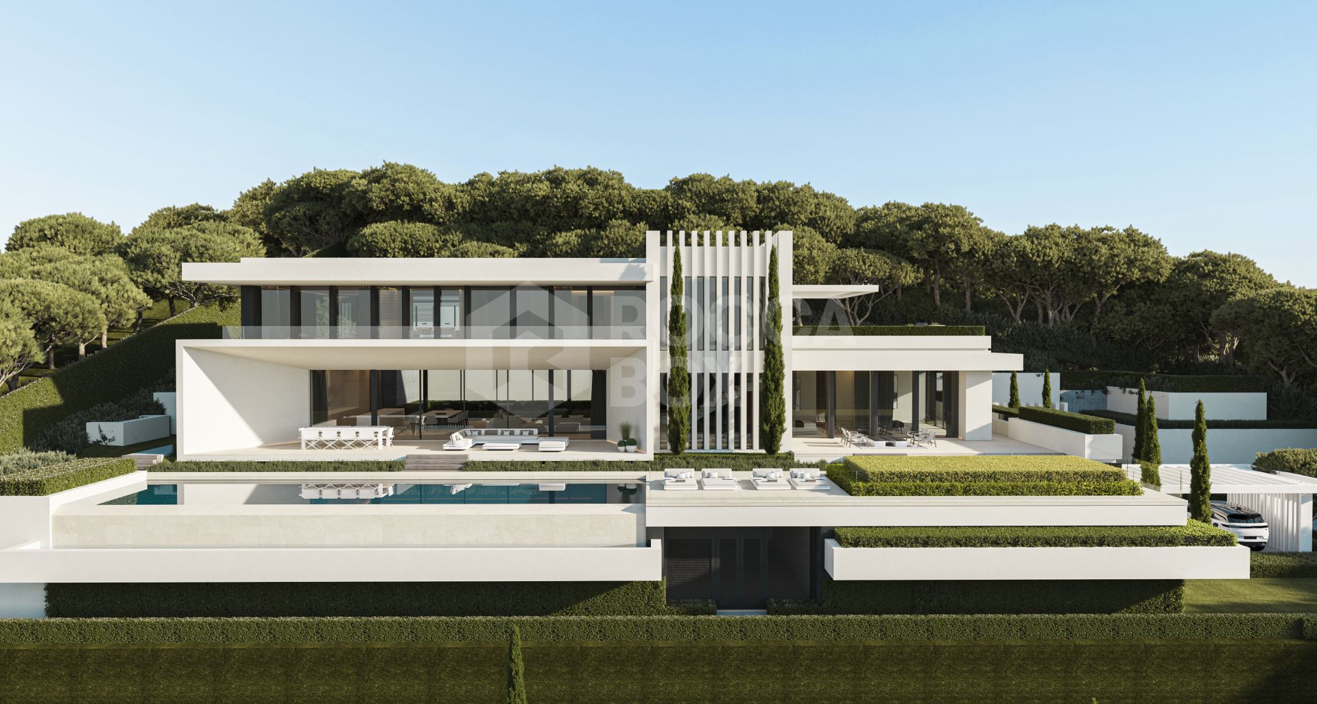 Contemporary Hillside Villa with Panoramic Sea Views