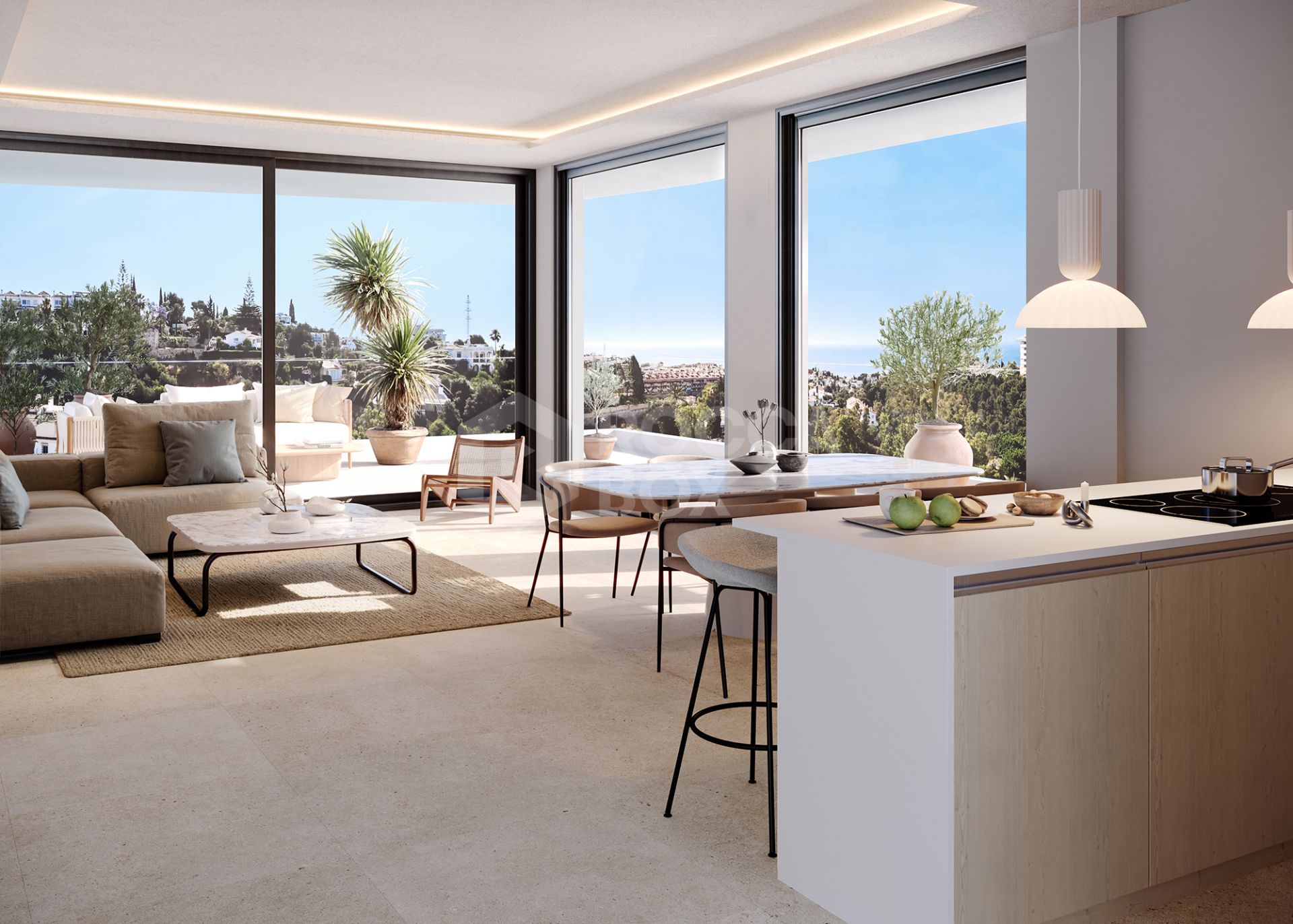 Stylish 2-Bedroom Apartment with Sea-Facing Terraces