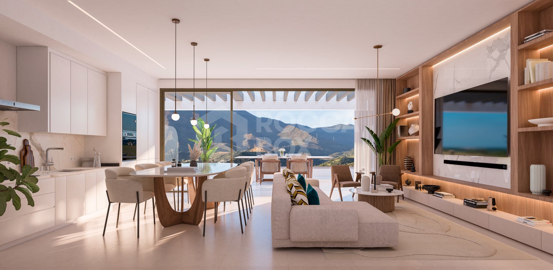Modern 2-Bedroom Apartment with Sea & Mountain Views