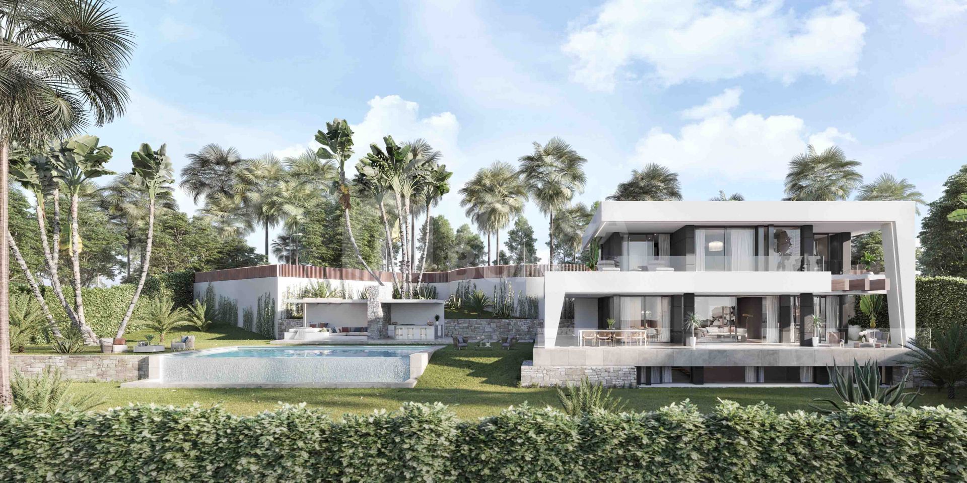 This amazing and contemporary villa is situated in one of the best locations for luxury villas in the Estepona area.