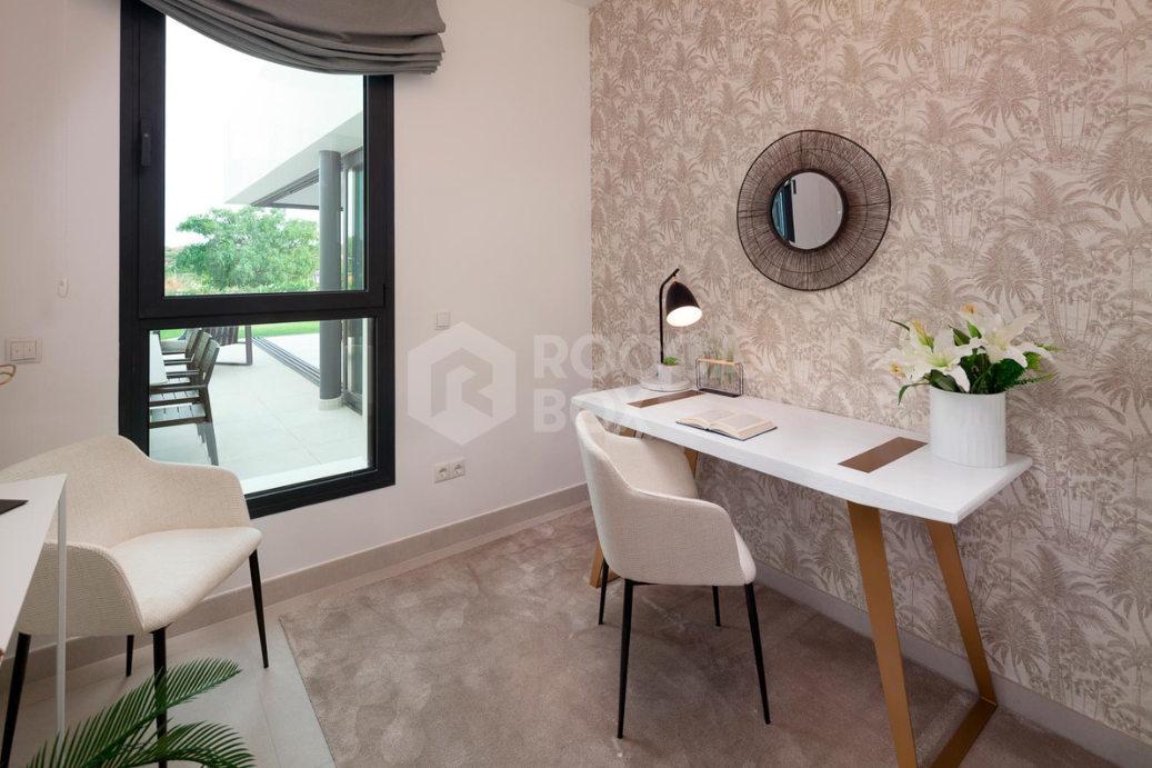 Boutique residential complex comprising 12 modern villas sitting on the hills of Finca Cortesin in Casares Costa, overlooking the stunning landscape stretching from the Marbella mountain range to Gibraltar and the coast of Morocco uninterrupted.