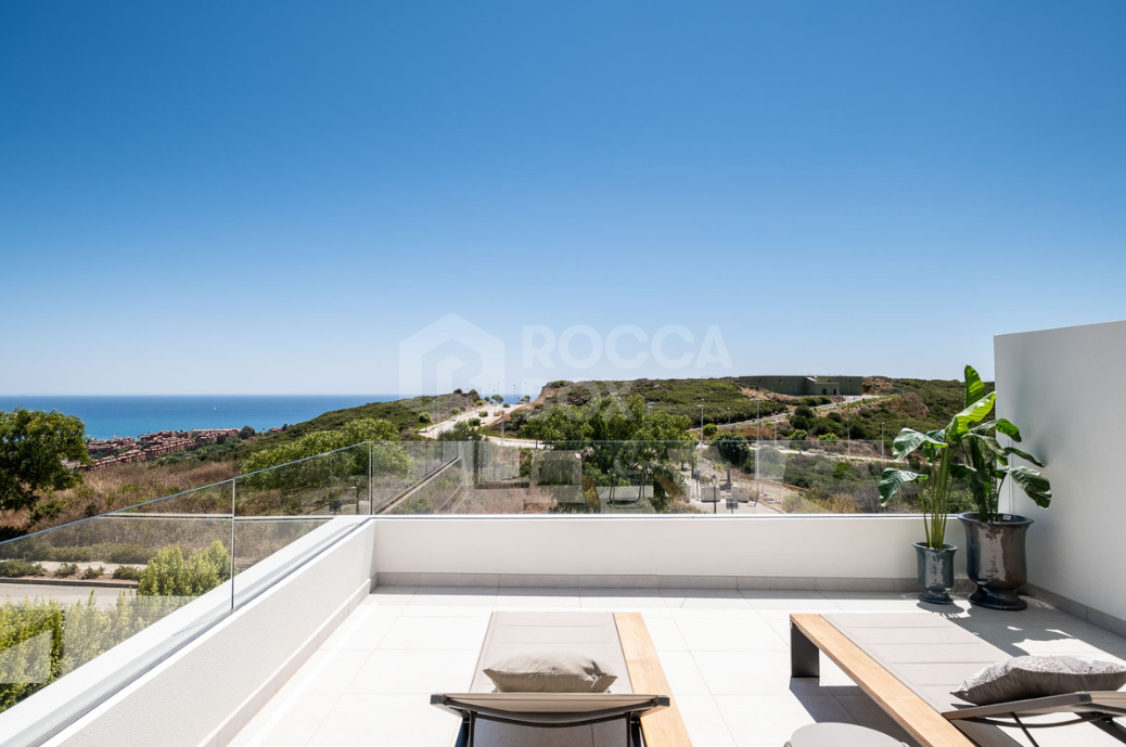 Boutique residential complex comprising 12 modern villas sitting on the hills of Finca Cortesin in Casares Costa, overlooking the stunning landscape stretching from the Marbella mountain range to Gibraltar and the coast of Morocco uninterrupted.