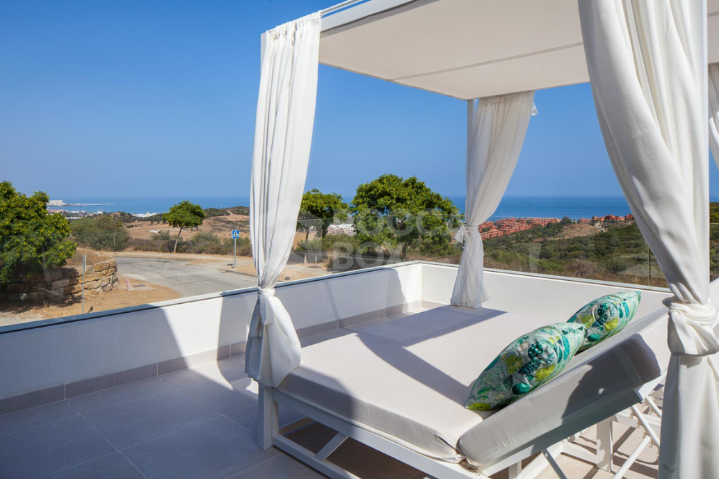 Boutique residential complex comprising 12 modern villas sitting on the hills of Finca Cortesin in Casares Costa, overlooking the stunning landscape stretching from the Marbella mountain range to Gibraltar and the coast of Morocco uninterrupted.