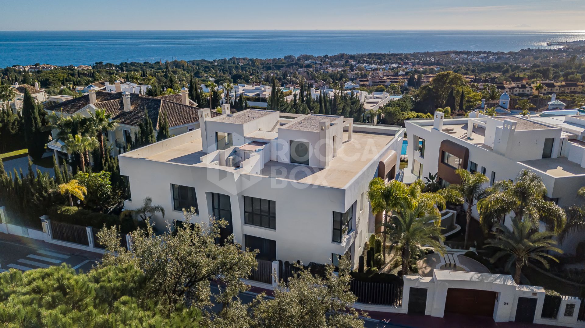 Spectacular modern penthouse with breathtaking panoramic sea views.