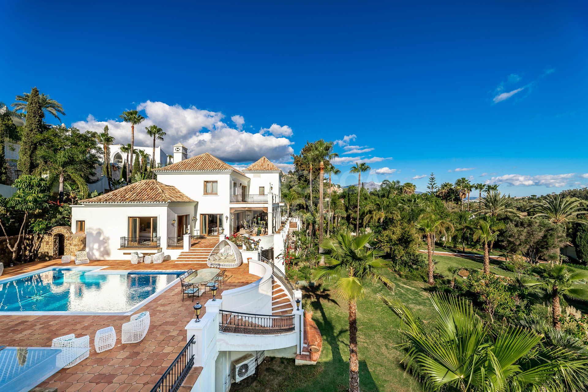 Luxurious Multi-Level Villa with Stunning Gardens and Pool