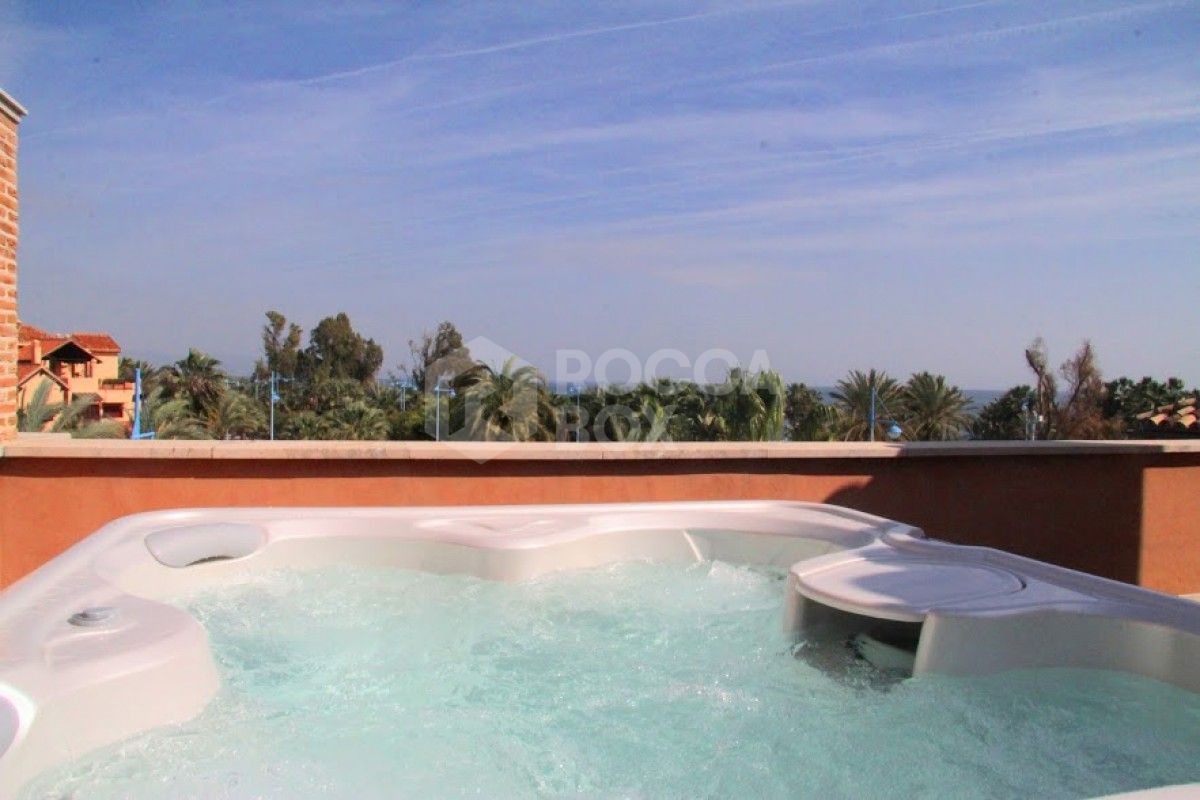 Luxurious front line beach duplex penthouse for sale in San Pedro de Alcantara