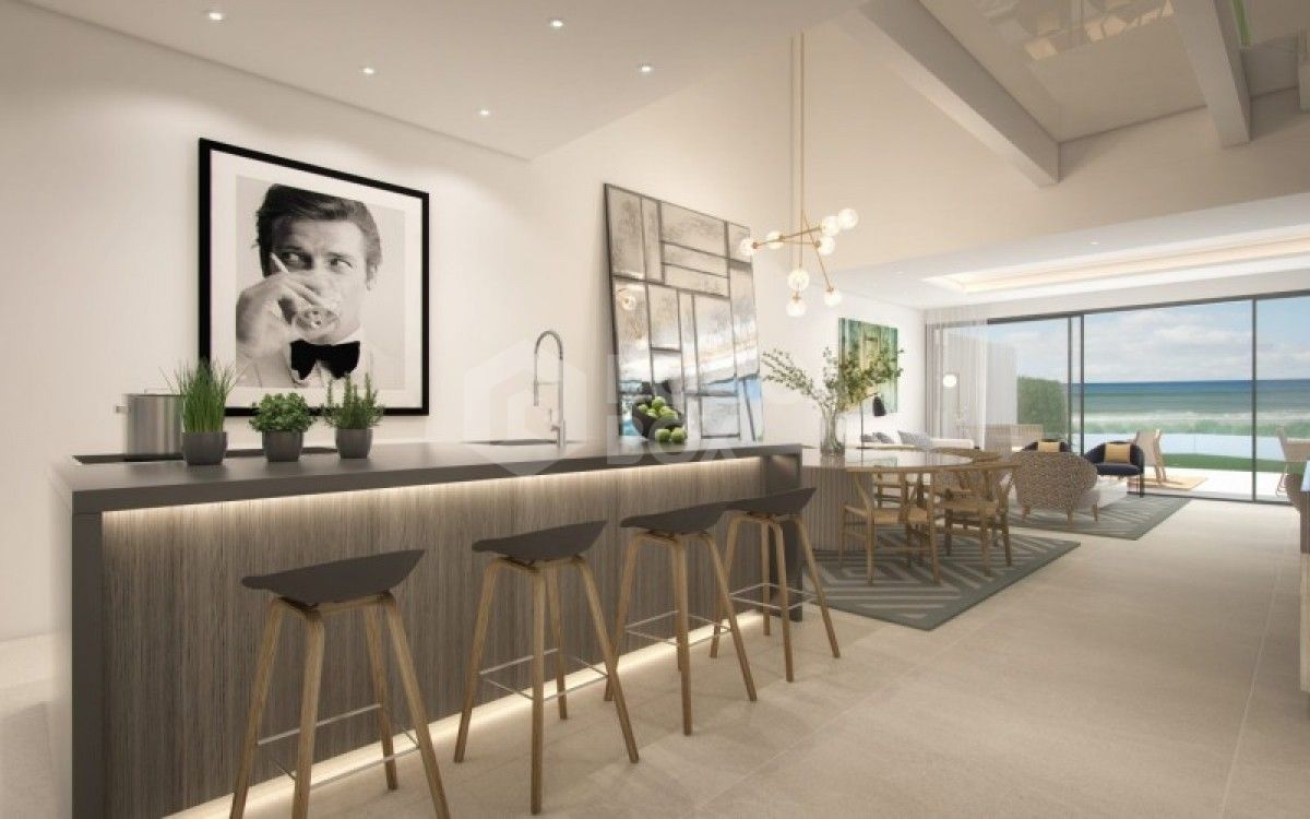 The island estepona is an Exclusive contemporary style 1st line beach townhouse setting in Estepona