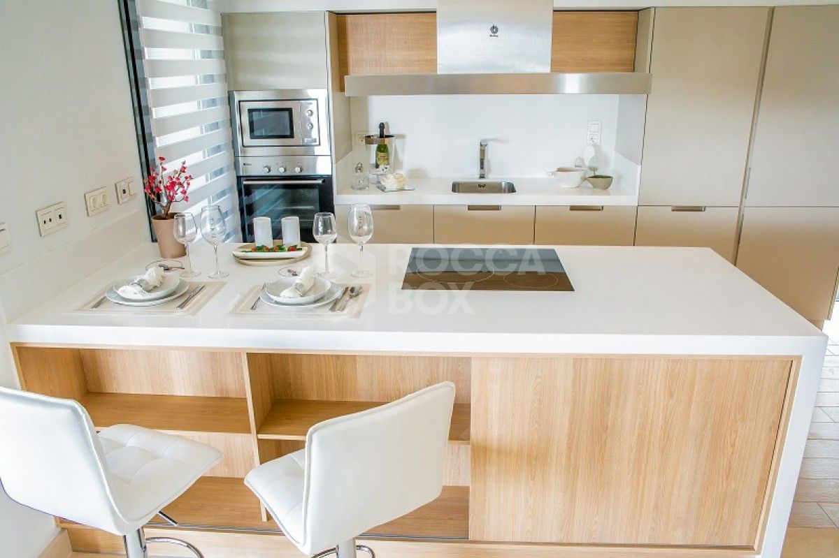 New built modern 3 bedroom ground floor apartment with large terrace in Benahavis