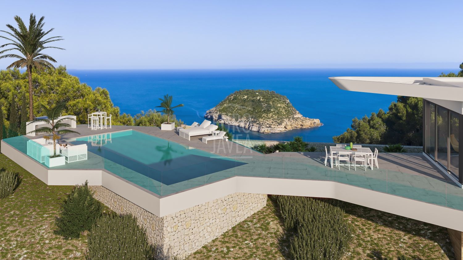Single-family villa project in the Portichol area in Jávea, with stunning views of the sea and the island of Portichol