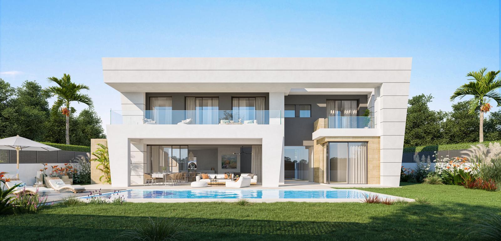 Brand nieuwe zes slaapkamer villa onder de bouw in Rocio de Nagueles, Marbella met zee en bergzichten