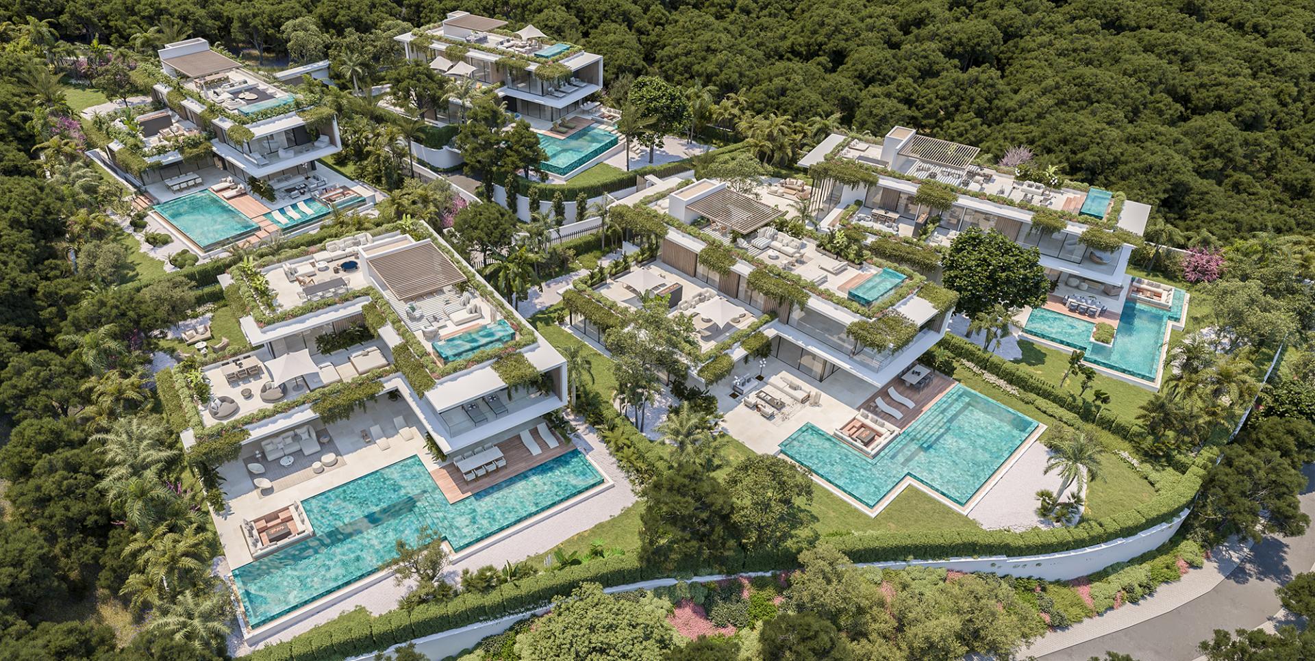 Exclusieve ontploffing van vijf luxe villa's in gezochte Camojan gebied van Marbella's Gouden Mile