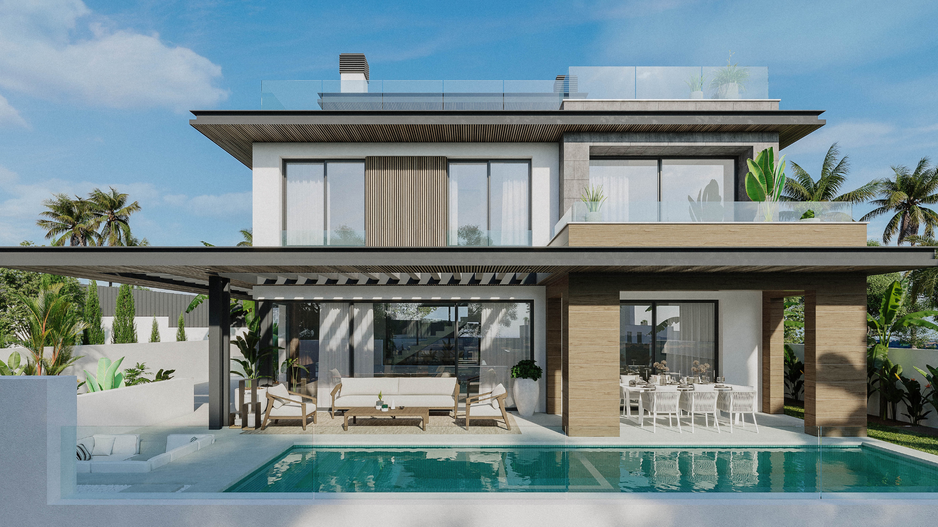 Stunning villa with rooftop solarium and spectacular views in Riviera del Sol