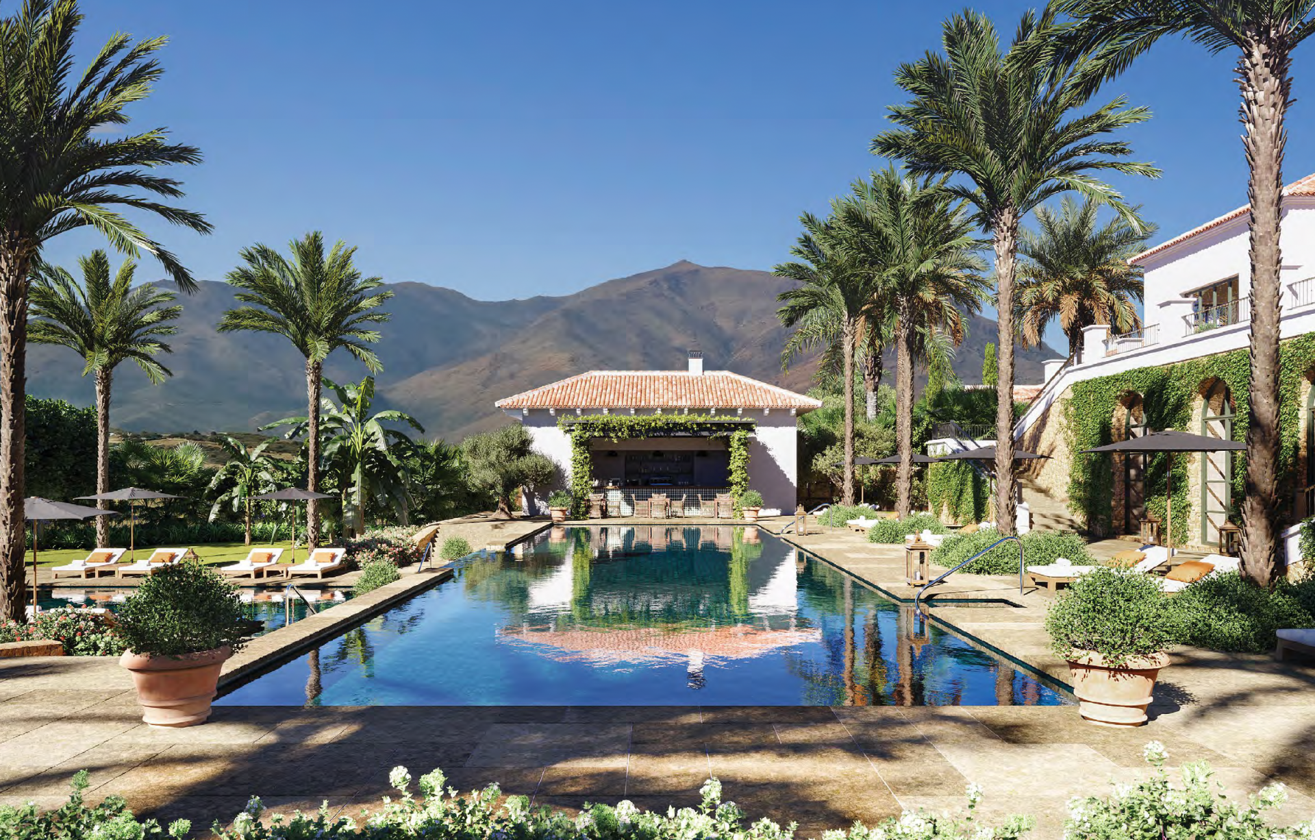 Authentic Andalusian spirit in this villa of magnificent panoramic villas in Finca Cortesin, Casares