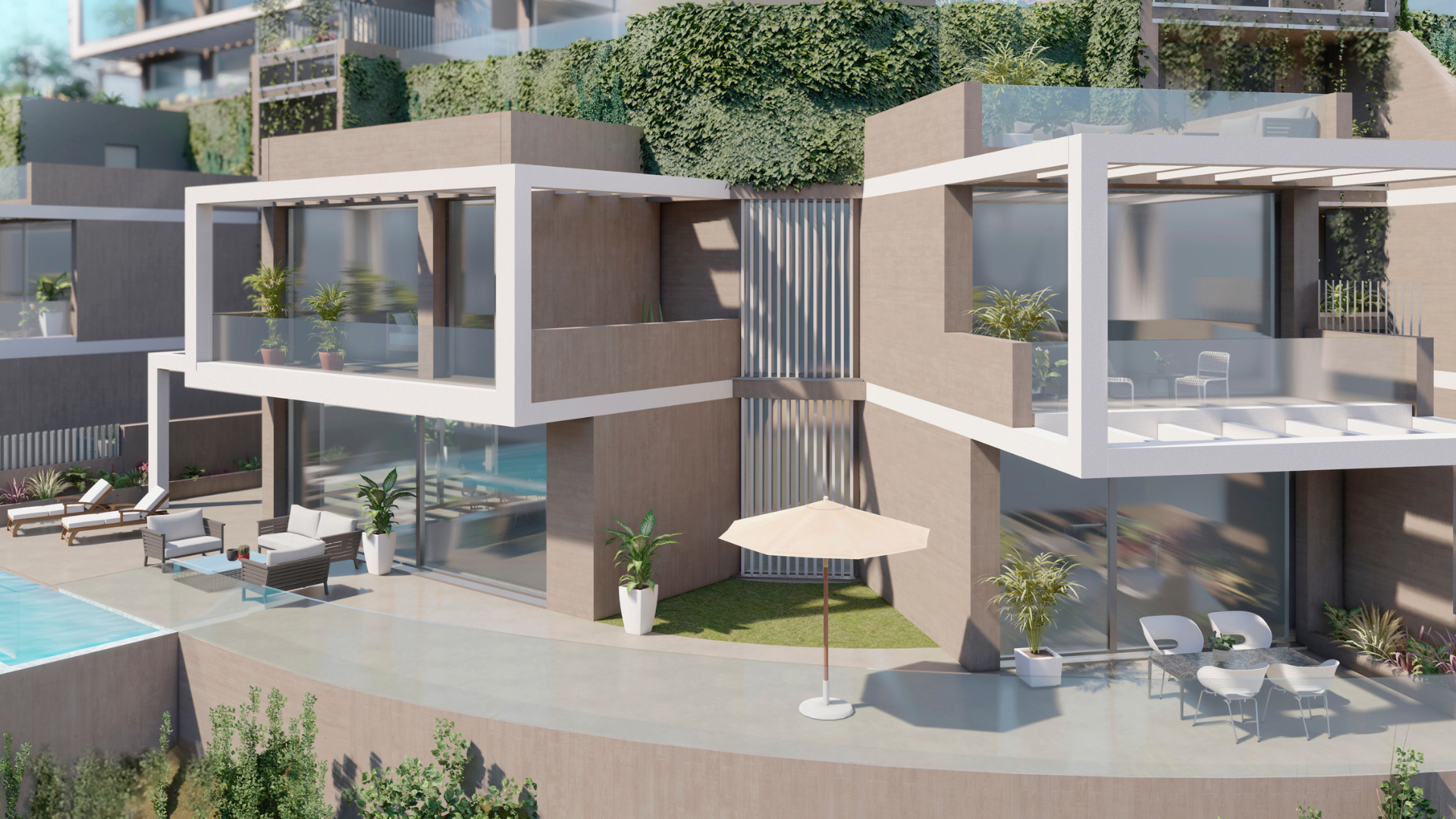 Impressive sky villa with views of the cliffs