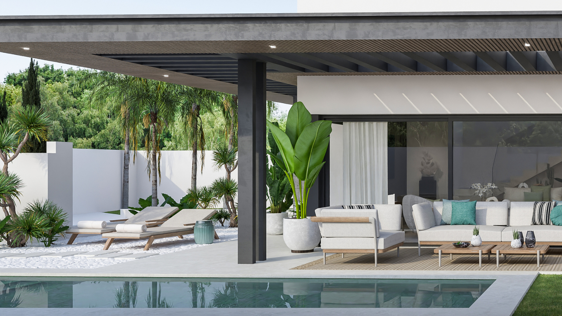 Villa con gran piscina en espectacular complejo cerrado