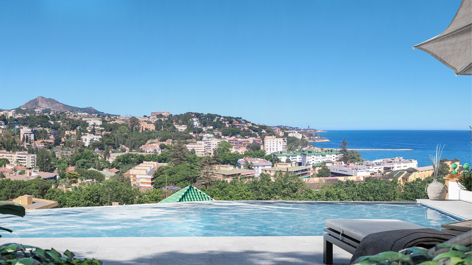 Luxury apartment with two communal swimming pools and sea views in the east of Malaga