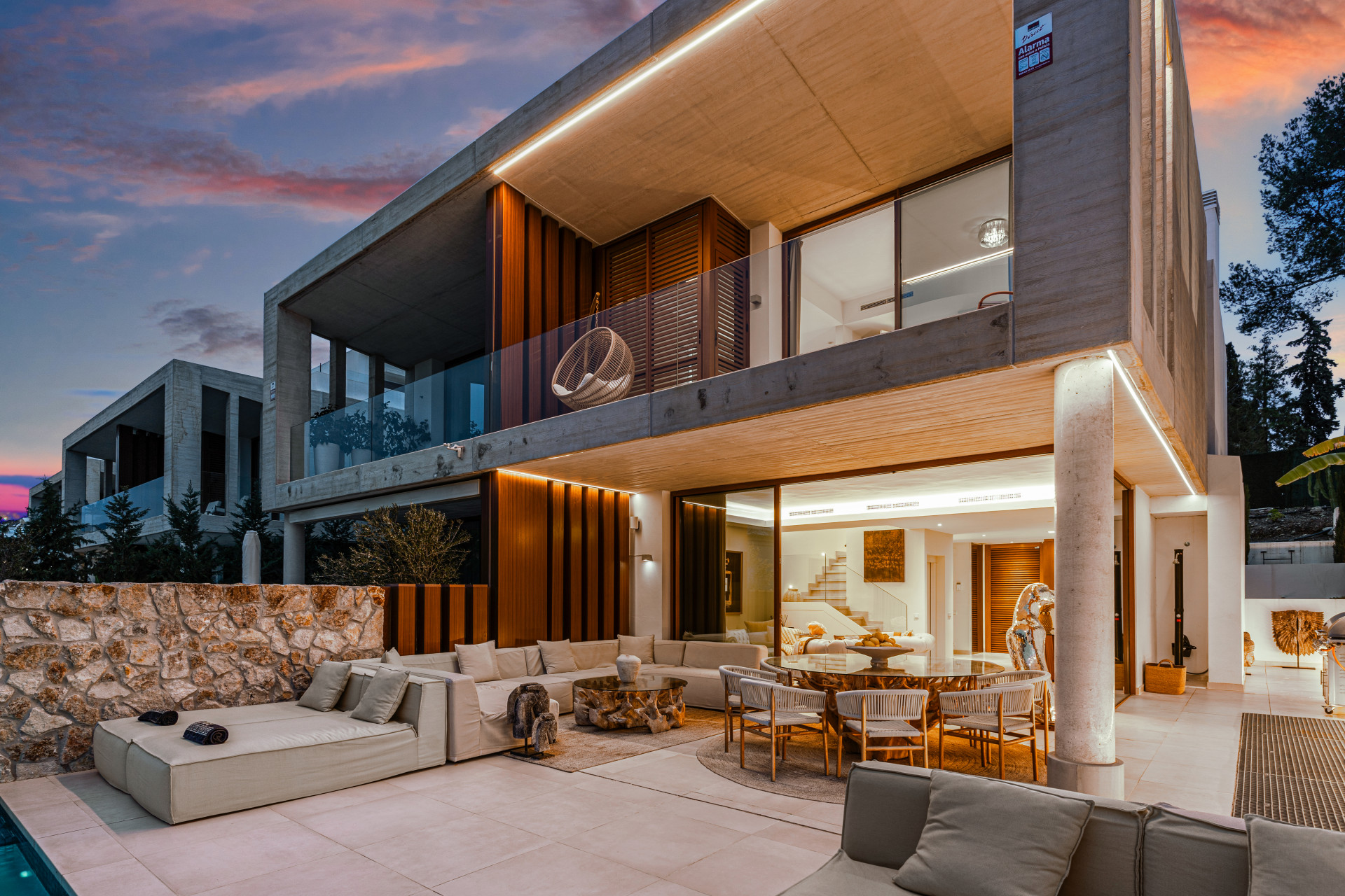 Exterior view of the house highlighting modern architecture.