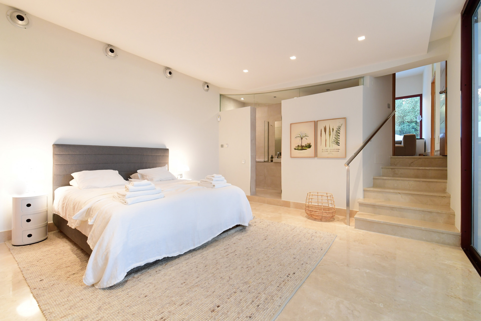Spacious bedroom with a double bed and en suite bathroom
