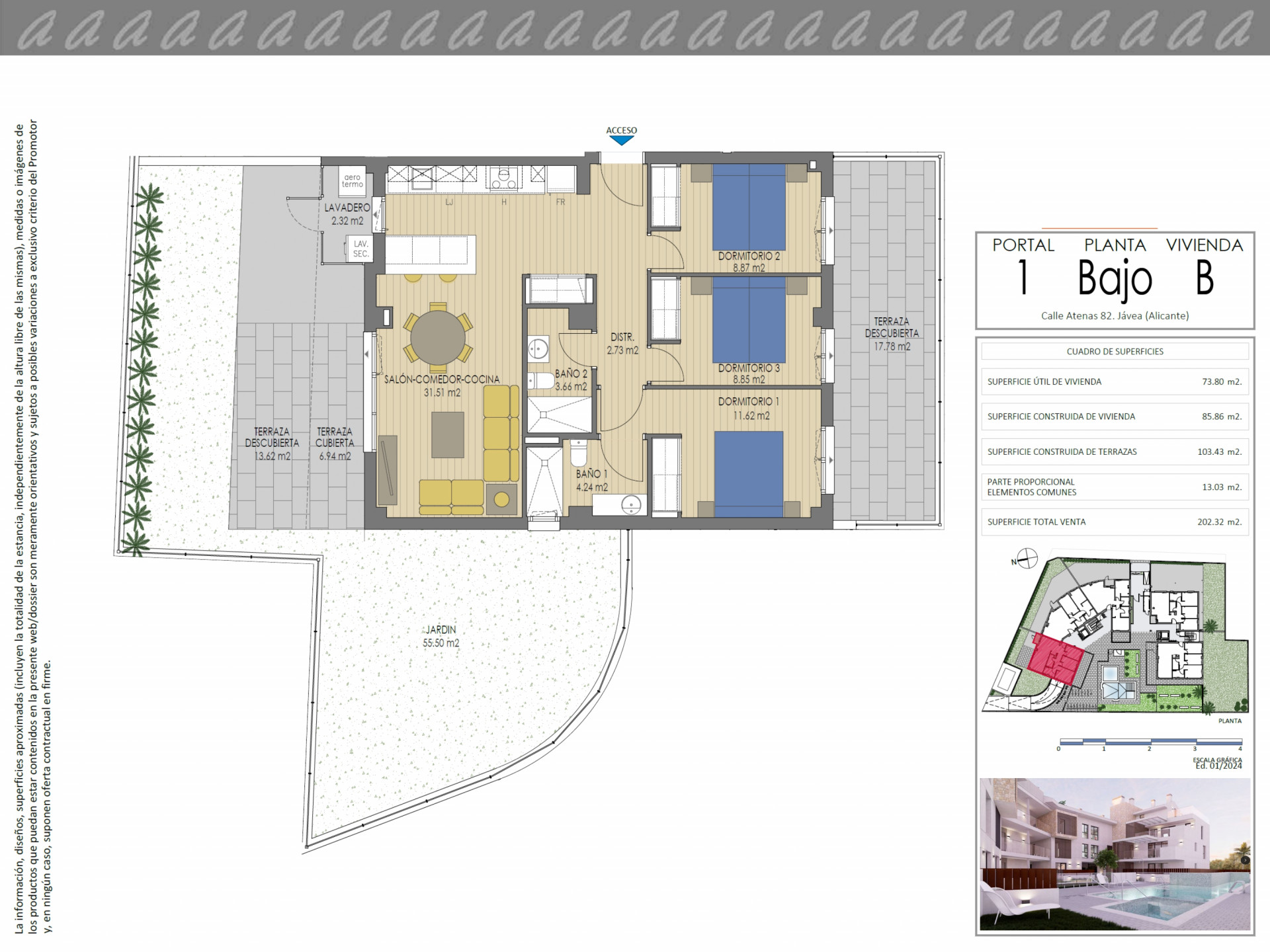 3 Chambres - Appartement dans Xàbia - Construction Neuf