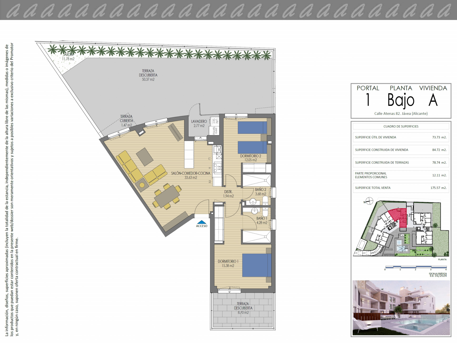 2 Chambres - Appartement dans Xàbia - Construction Neuf