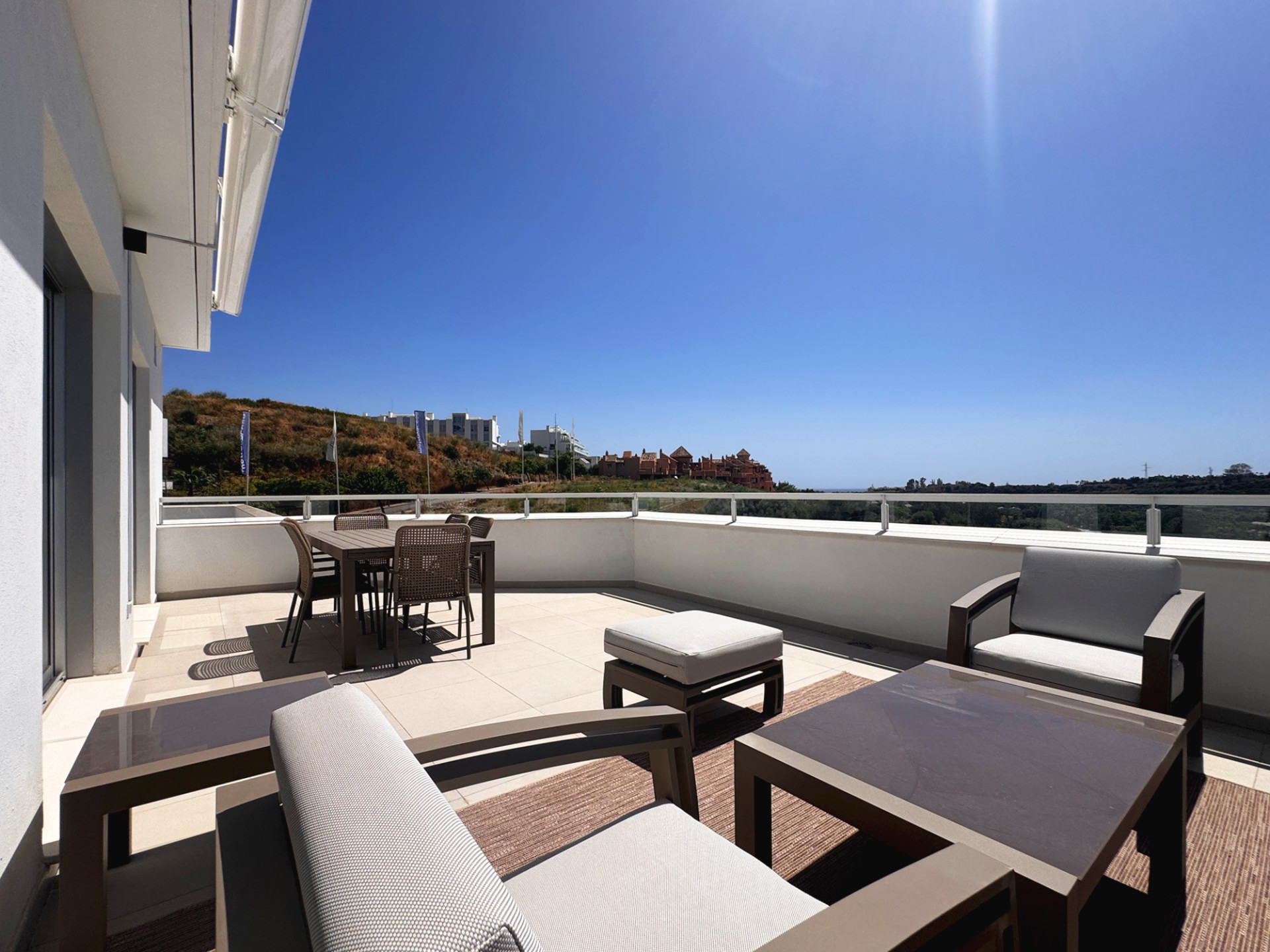 Stunning corner penthouse for sale in Cancelada, Estepona with spectacular views and resort-style amenities