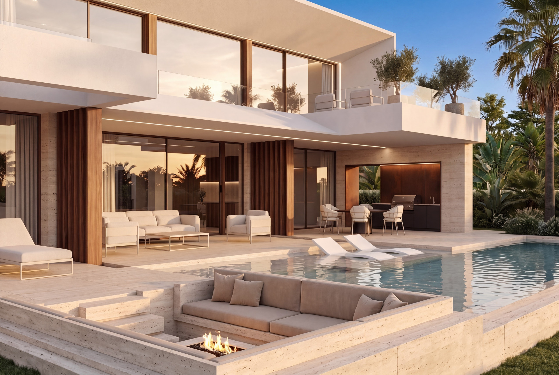 Brand new four-bedroom villa with sea views, private pool and extensive terraces in Cortijo Blanco, San Pedro de Alcántara.
