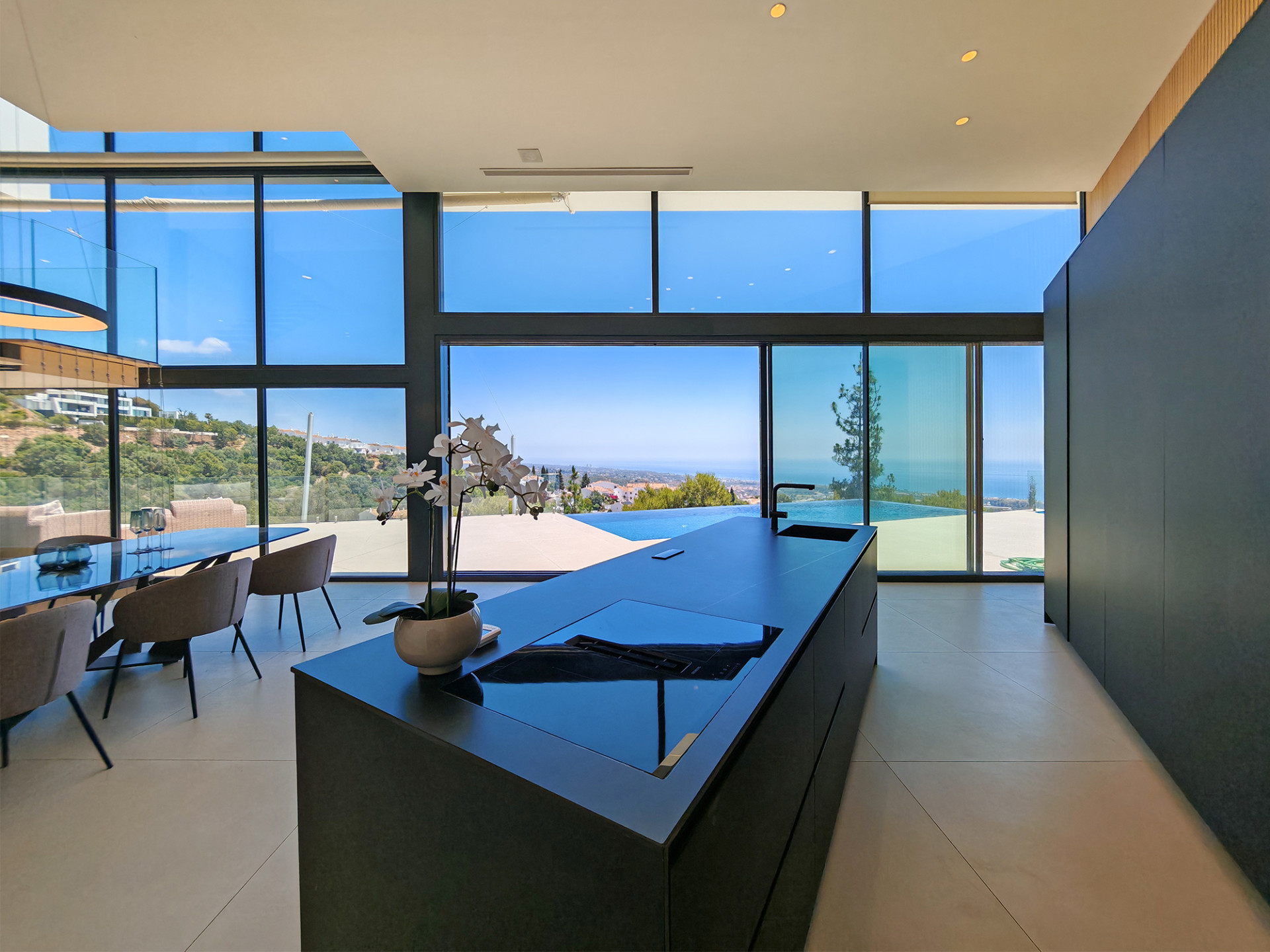 Contemporary villa for sale in Los Altos de Los Monteros, Marbella with panoramic sea views