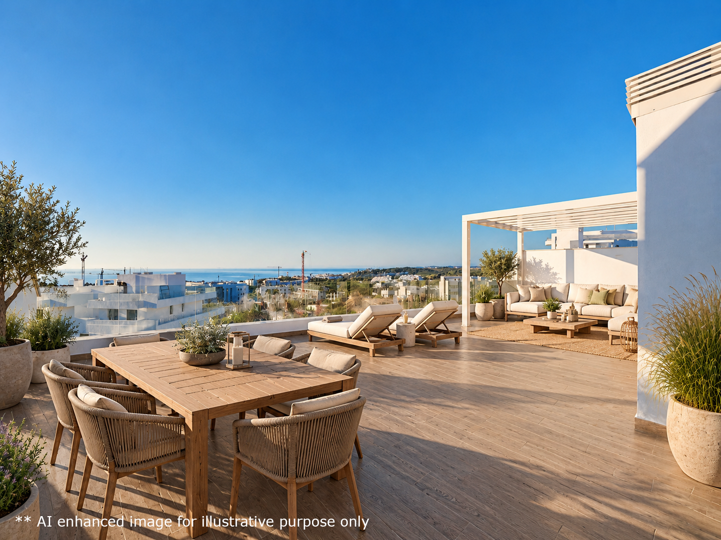 South-facing duplex penthouse for sale in Estepona with panoramic view
