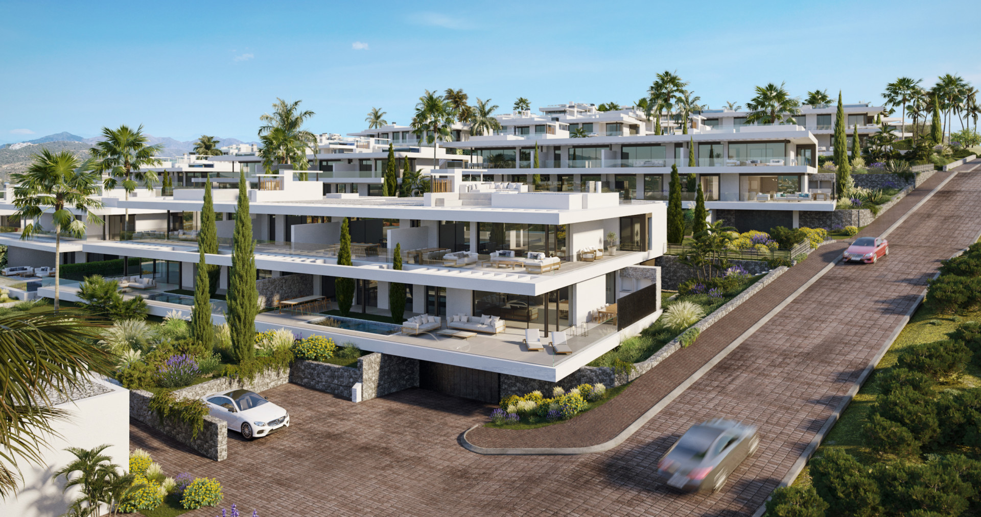 Villas and apartments in prestigious resort style complex in Marbella Este