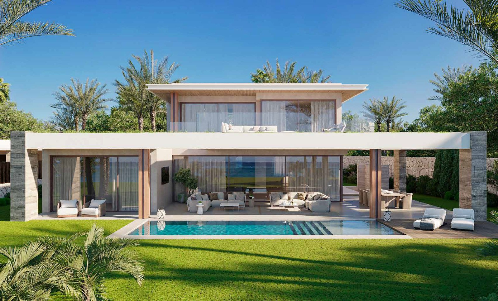 Luxe villa in een nieuw eerstelijns strandproject in het centrum van Estepona, Estepona