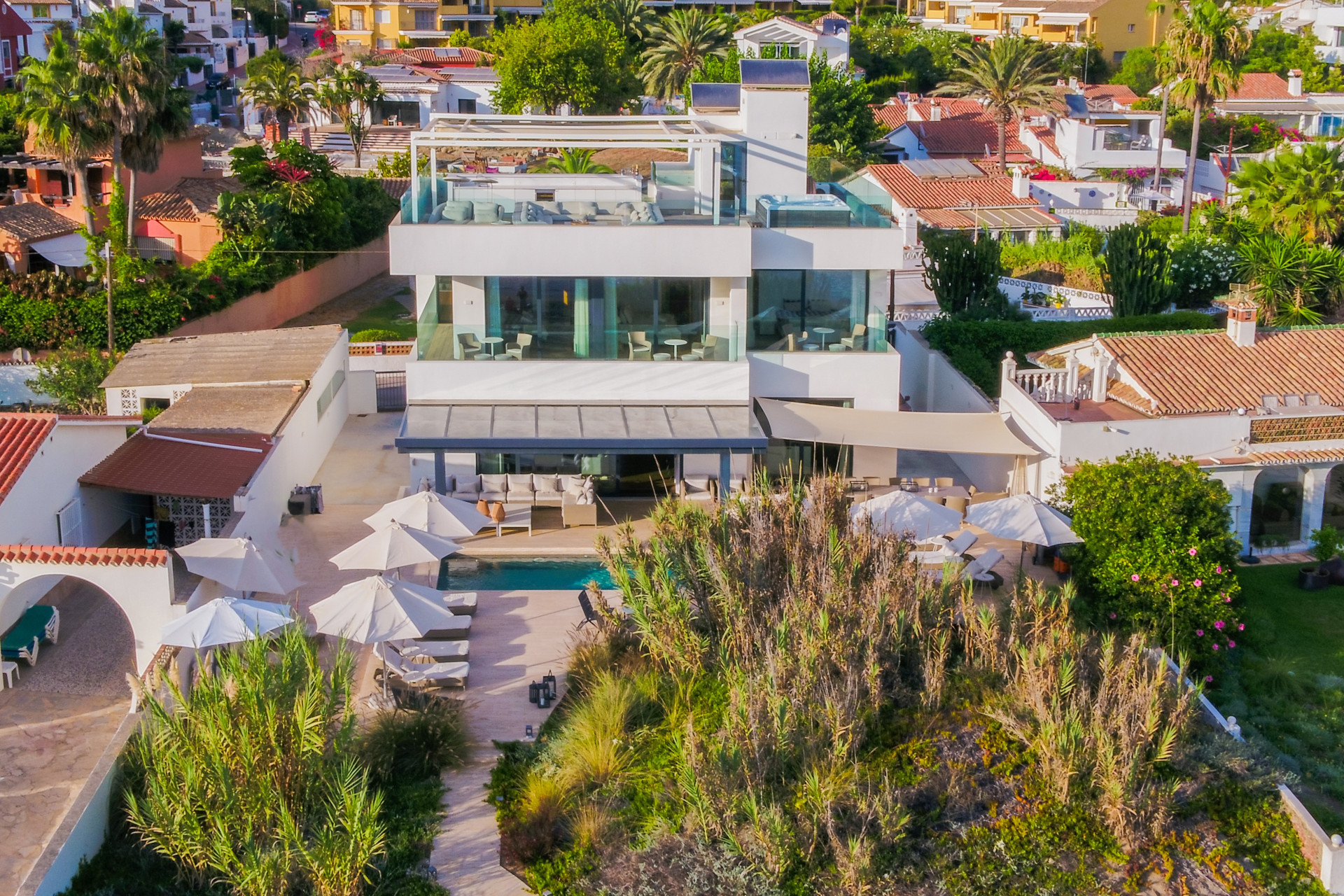 Spectacular South-East Facing Beachfront Villa with Direct Sea Access in Costabella, Marbella