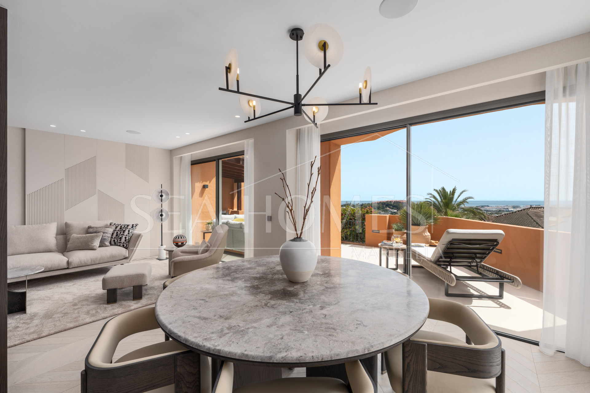 Artful 4-Bedroom Elevated Ground Floor Apartment with Panoramic Sea Views in Les Belvederes, La Cerquilla – Nueva Andalucía