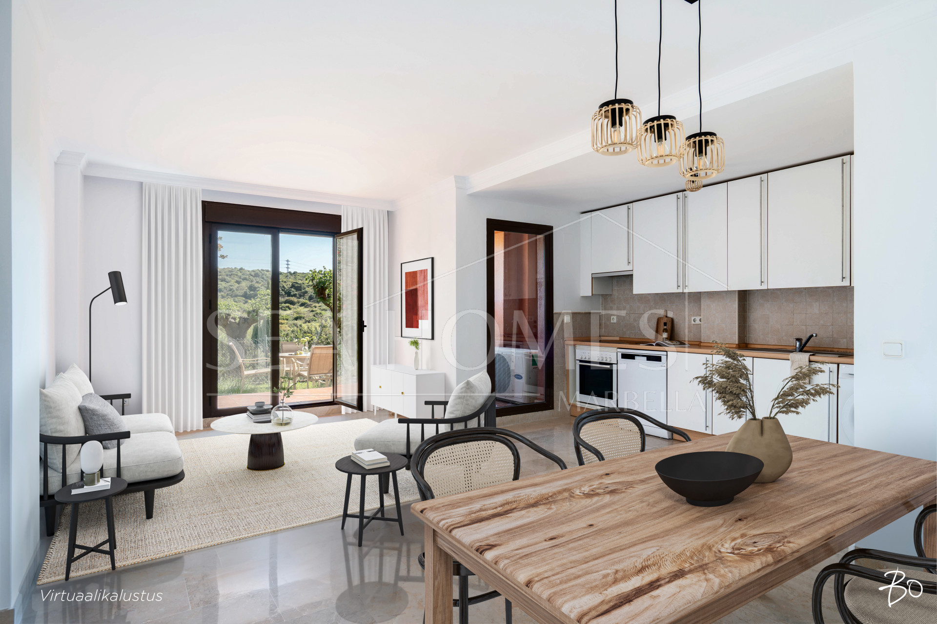 Elegant Coastal Living in Estepona – Corner Garden Apartment with Style & Serenity in Costa Galera