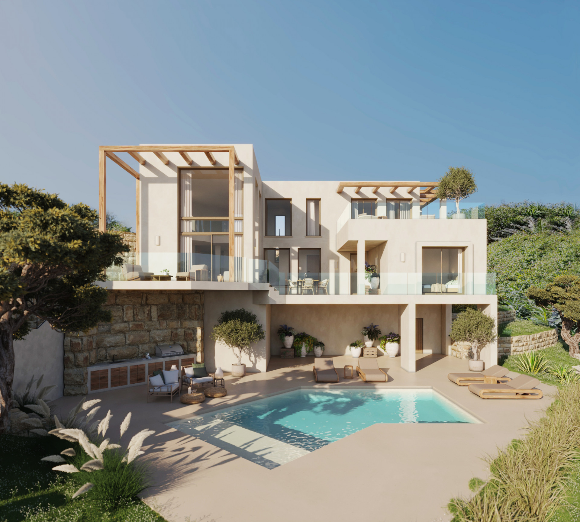 Exterior Villa en venta en Manilva