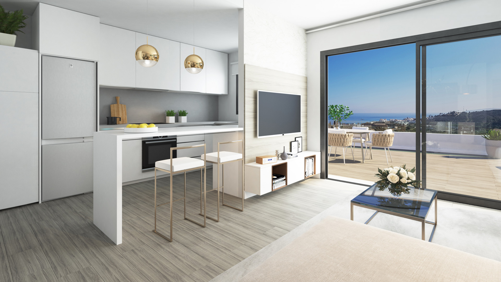 Off plan contemporary apartments and penthouses for sale in Estepona west
