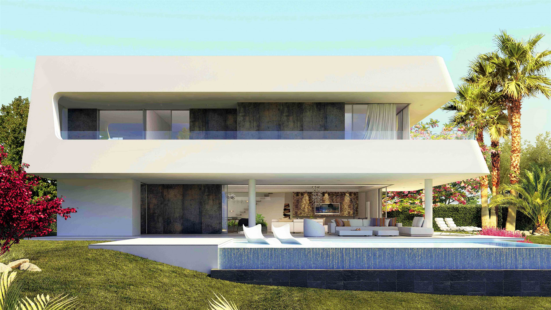 First line golf modern villas for sale on the New Golden Mile Estepona