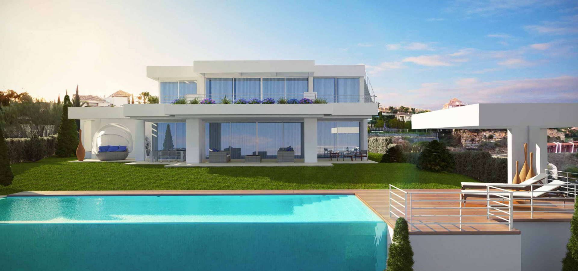 Contemporary design villa Project for sale in Los Flamingos Benahavis