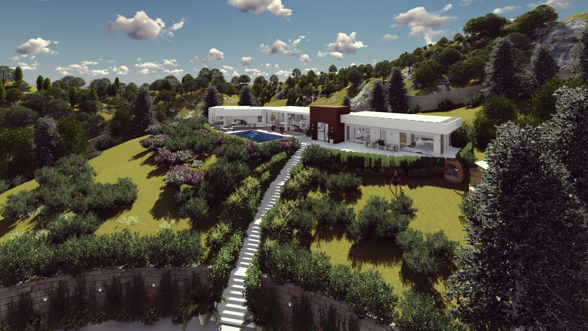 Contemporary design villa project for sale in Mijas