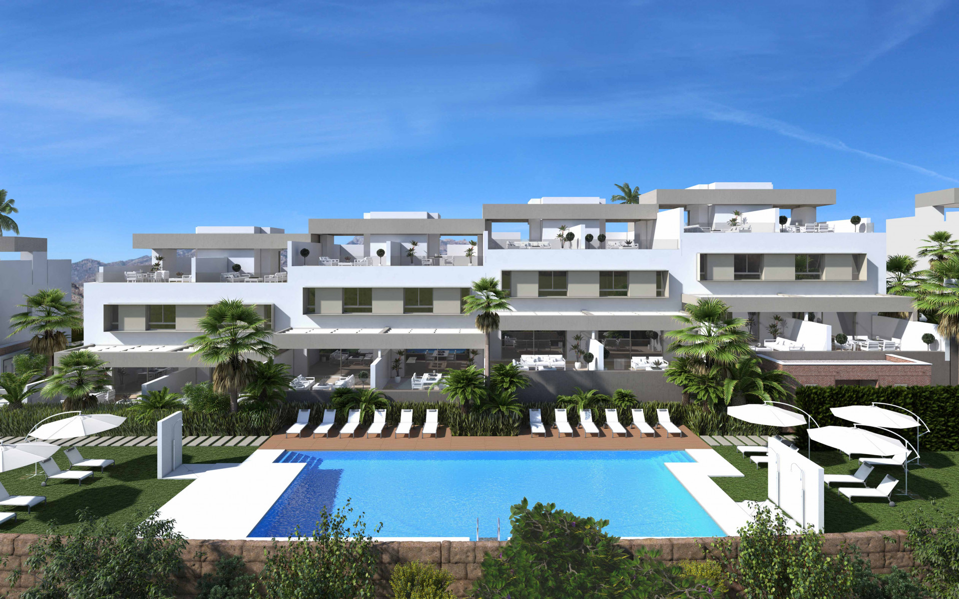 Nieuwe, moderne stijl schakel woningen te koop in La Cala Resort in Mijas Costa