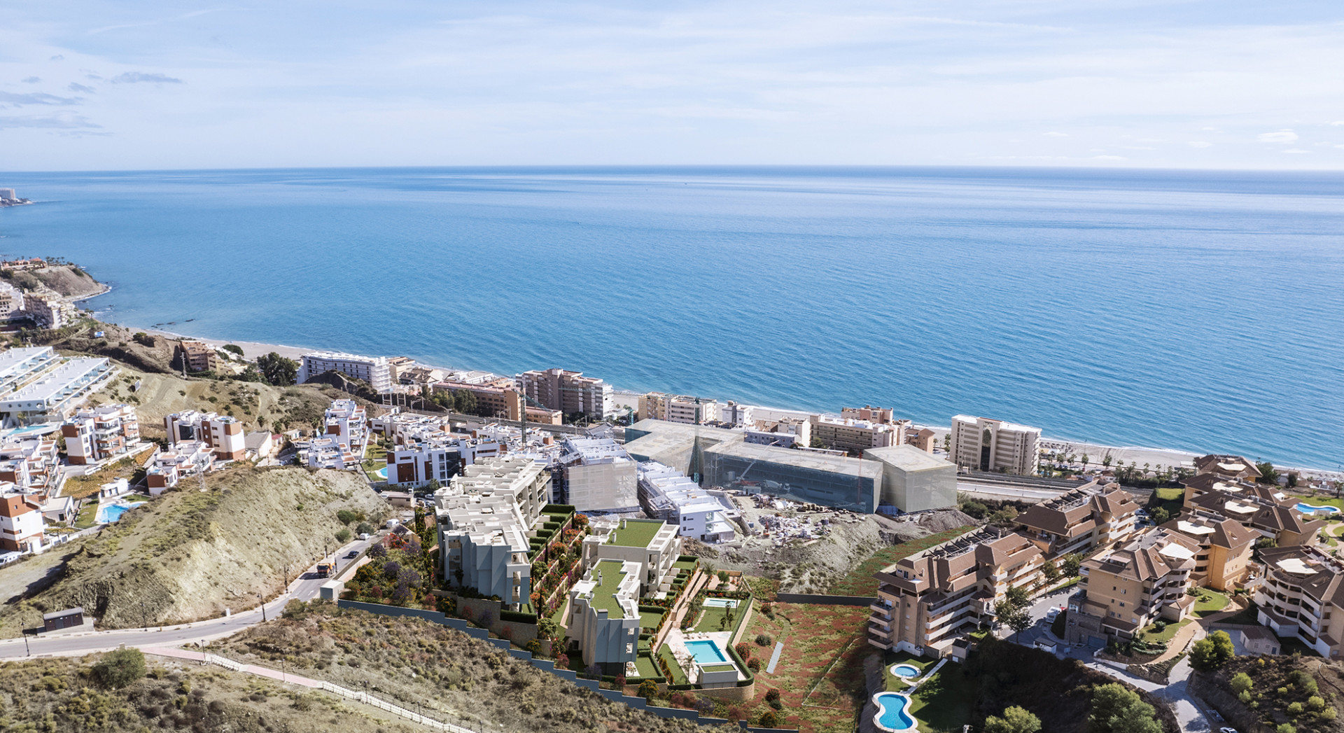 New contemporary off-plan project of apartments for sale in El Higueron - Benalmadena