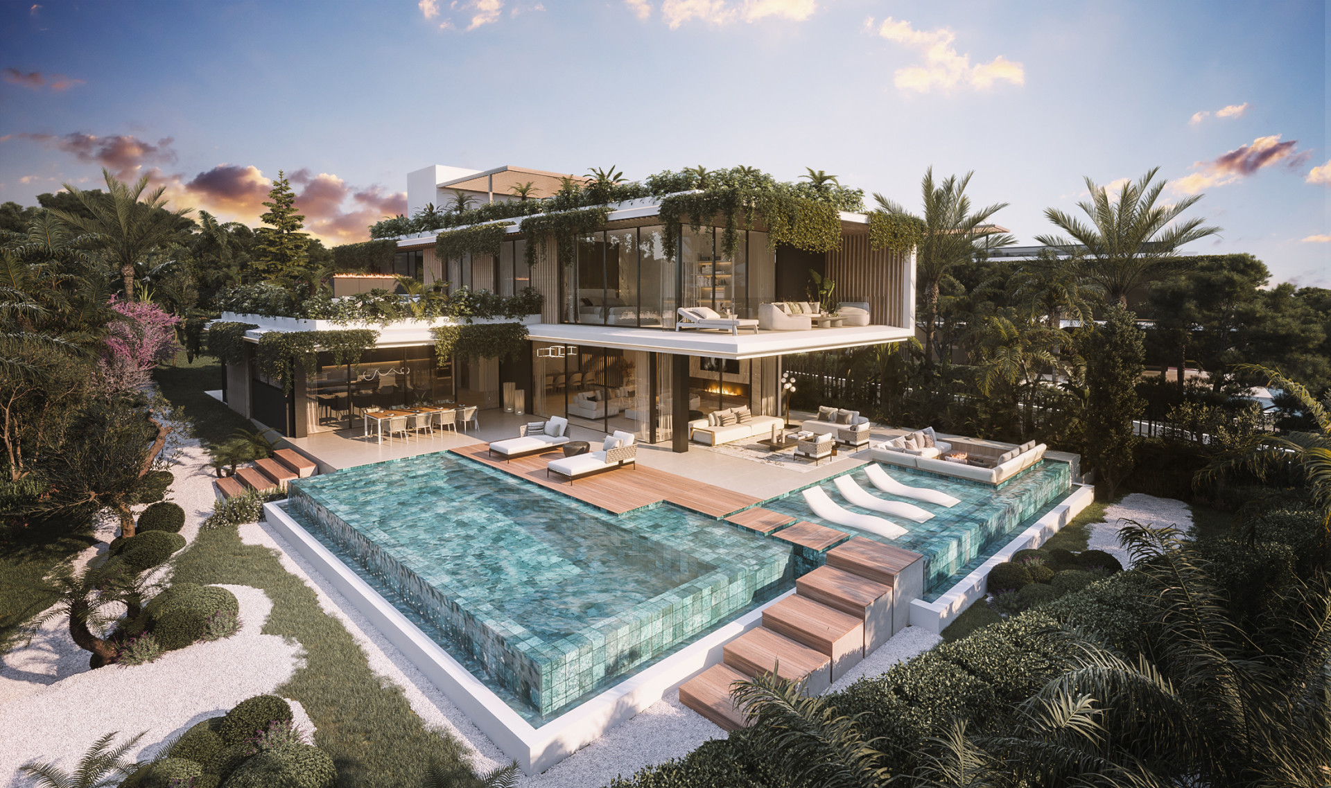 Off plan boutique complex of modern detached villas for sale in Camoján – Marbella – Golden Mile