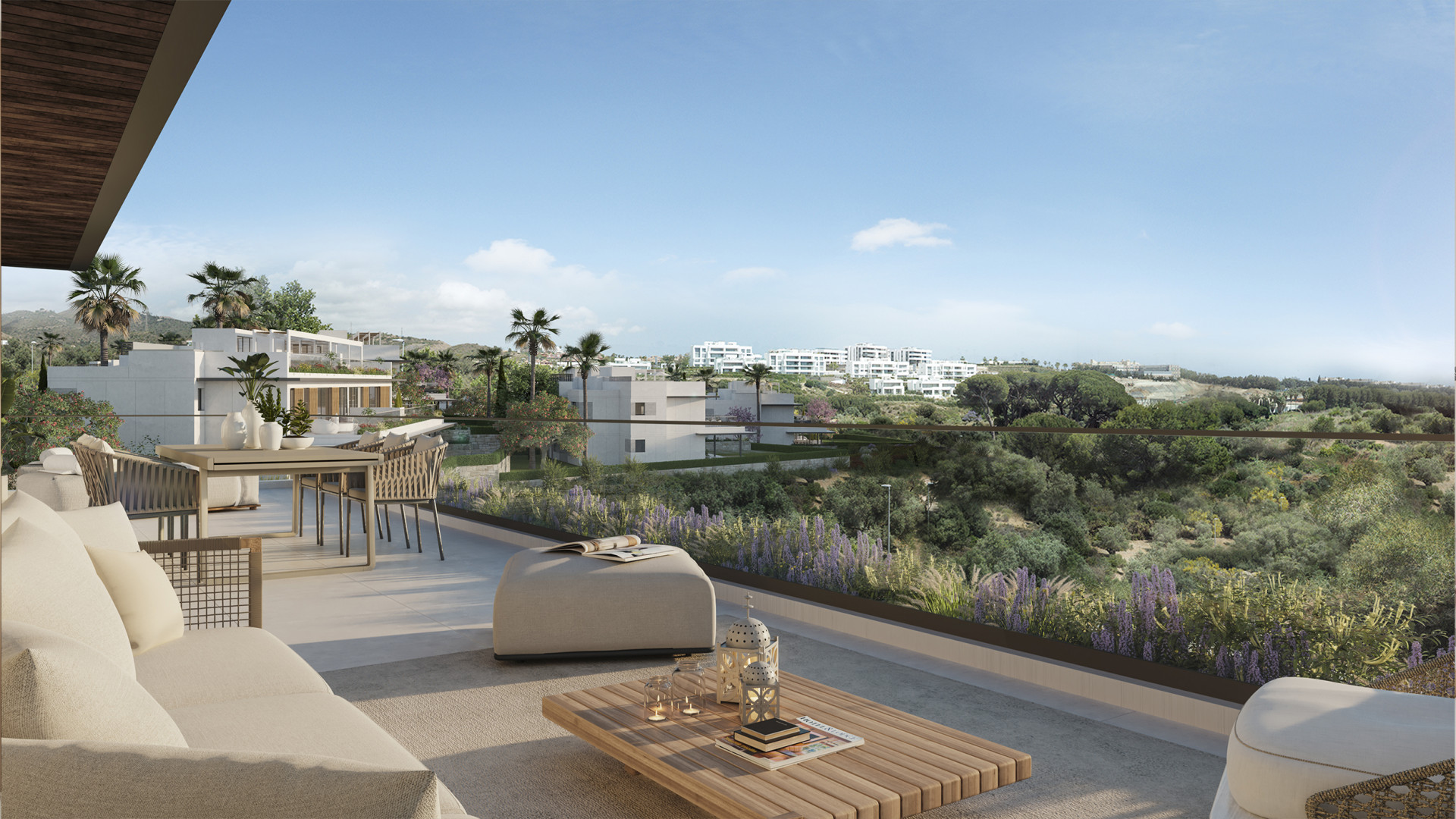 First line golf luxury contemporary apartments and penthouses for sale in Marbella East